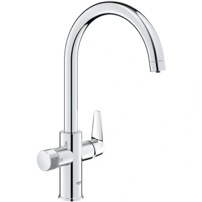 Image de Robinet filtrant de cuisine Chromé Filtration l&#039;eau Bec haut en C Rotation 150 GROHE Blue Pure StartCurve 3059