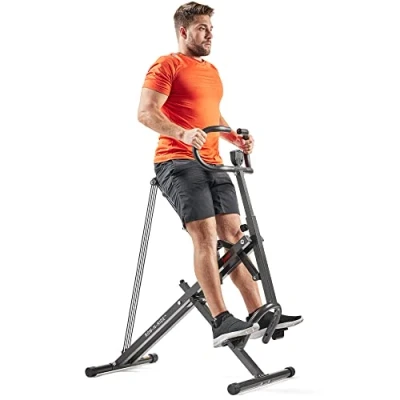 Image de Sunny Health &amp; Fitness Row N Ride Plus, robuster Squat Assist Trainer, Einfach einzurichtendes und faltbares Rudergerät für zu Hause, Gesäß Beintrainingsgeräte NO. 077PLUS