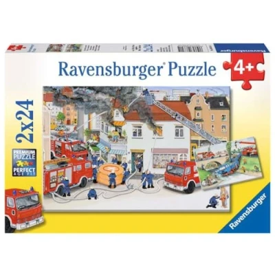 Image de Ravensburger 08851 5 Puzzle Chez Les Pompiers 2 x 24 Pièces