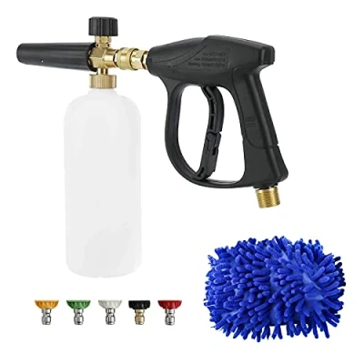 Image de FreeTec Nettoyant Haute Pression avec Gant de Lavage et 5 Buses 1/4 Pouce Lance en Mousse