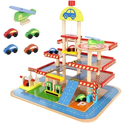 Image de Parking à 3 niveaux en bois avec accessoires 22446