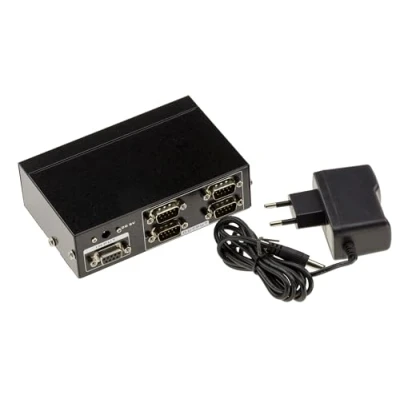 Image de KALEA INFORMATIQUE Répartiteur série COM RS232 DB9 Type Splitter Qui duplique à l&#039;identique 1 Source en entrée vers 4 Sorties RS 232 simultanées