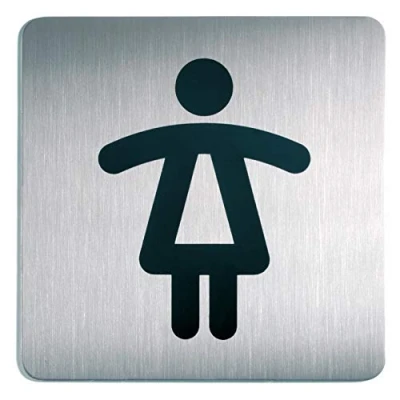 Image de Durable 495623 Pictogramme Carré 150 x mm en Acier Brossé Inoxydable Wc Toilettes Femmes