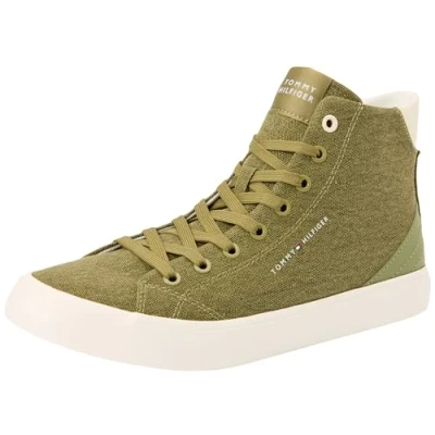 Image de Tommy Hilfiger Homme TH Hi Vulc Summer CVS FM0FM05076 Baskets vulcanisées, Vert (Mash Green), 48 EU