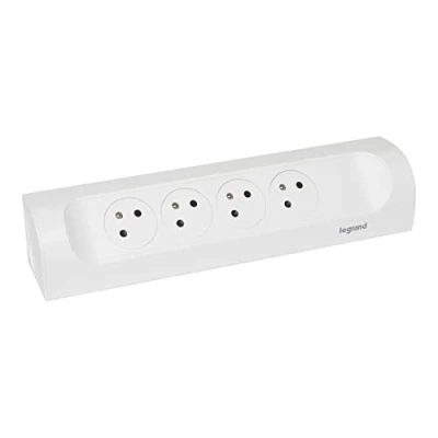 Image de LEGRAND Multiprise FB 4x2P+T corner angle 1m à câbler Blanc
