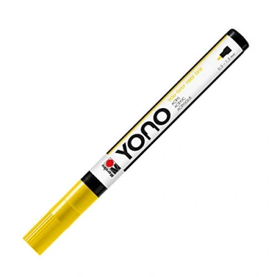 Image de Marabu YONO 124001019 Marqueur Jaune 019 Stylo acrylique polyvalent avec pointe ogive japonaise fine 0,5 1,5 mm, à base d&#039;eau, résistant la lumière et l&#039;eau pour presque tous les supports