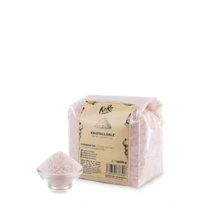 Image de KoRo sel rose fin 1 kg 100 % naturel et non traité, alternative au de table classique, sans additifs