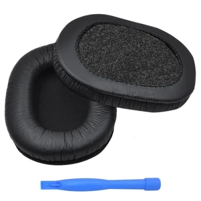 Image de Remplacement Coussinets d&#039;oreille pour Sony MDR 7506 / V6 V7 CD900ST Casque par MMOBIEL Memory Foam et Protein PU Coussinet de Rechange Noir