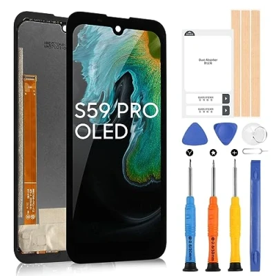 Image de ARSSLY OLED LCD Écran pour Doogee S59 PRO Display Digitizer Tactile Remplacement Assemblée avec Outils(5,71&quot;, Noir)