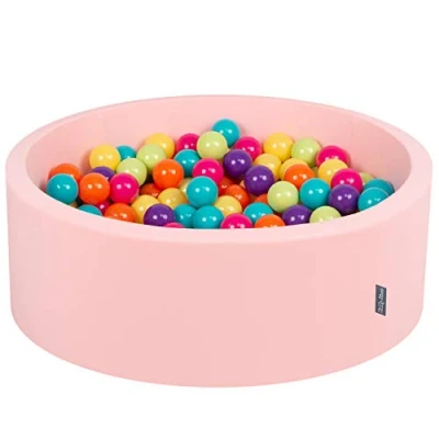 Image de KiddyMoon Piscine À Balles pour Bébé Rond 90X30cm/200 7Cm Fosses Boules Jouet Enfant, Rose:Vert Clair/Jaune/Turq/Orange/R.Foncé/Violet