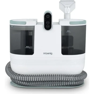 Image de H.Koenig Nettoyeur Textile à Main Eau Chaude TWT88, Double Réservoir 1600mL et 950mL, Débit d&#039;Eau 255mL/min, Température jusqu&#039;à 60C, 2 Niveaux d&#039;Aspiration, 1200W