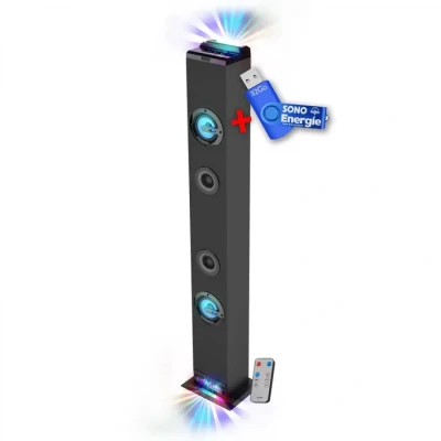 Image de Tour de son INOVALLEY HP58BTH Lumière LED Multi rayons, Bluetooth, Radio FM, AUX 4x 15W, +clé USB 32Go