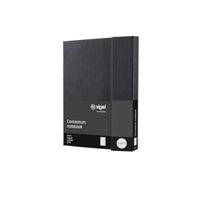 Image de SIGEL CO161 Carnet de notes premium à petits carreaux, A5, couverture rigide, noir Conceptum