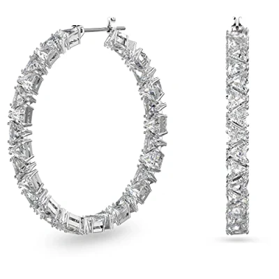 Image de Swarovski Millenia HOOP Triangle Boucles d&#039;oreilles, Femme, Taille: One Size, White