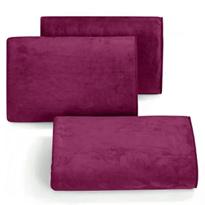 Image de Eurofirany Amy Lot de 6 Sport et Serviette Plage en Microfibre Séchage Rapide Doux Uni, Polyester, Rouge (Amarante), 30x30cm (X6)