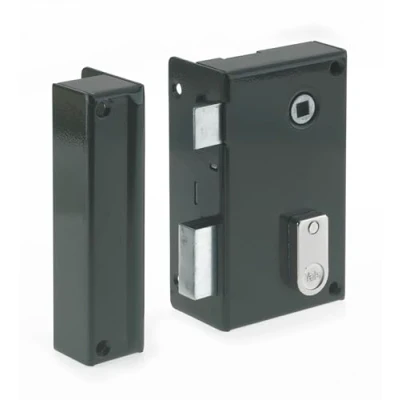 Image de Yale Serrure en Applique Verticale à fouillot Gauche YAV36G Kaki, 2 Clés fournies, Axe 44 mm, Carré de 7 Version pour Porte intérieure Communication