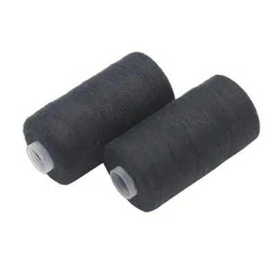 Image de GOOD STUFF Lot de 3 bobines fil à coudre en polyester 50 mètres pour bobine, parfait la couture main et machine (Noir)