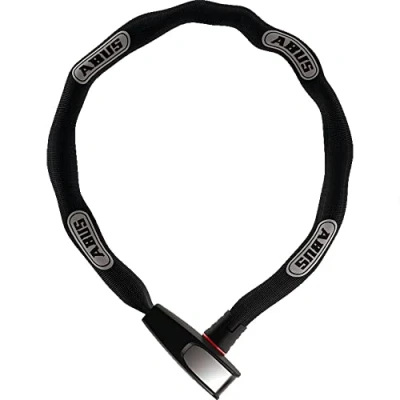 Image de ABUS Antivol à Chaîne Catena 6806K vélo léger en acier trempé avec gaine textile la mode carrée niveau de sécurité 6 85 cm Gris motif étoile
