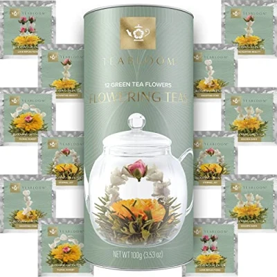Image de Teabloom Collection de Thés Fleuris 12 Assortis dans une Élégante Boîte à Thé Cadeau