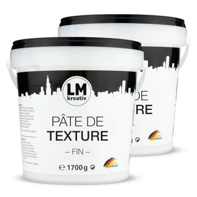 Image de LM Pâte structurelle fine 2 x 1,7 kg de texture structure pour peinture acrylique sur toile Mastic Impasto surface