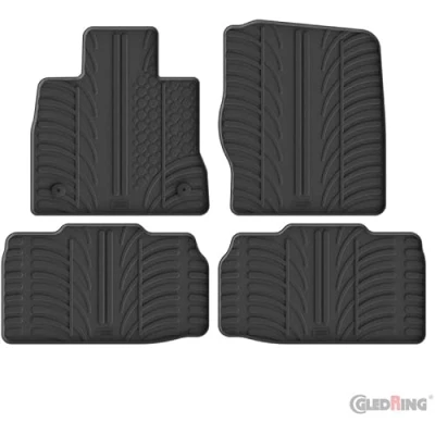Image de Gledring 0662 Ensemble de tapis sol Caoutchouc avant et arrière 4 noir