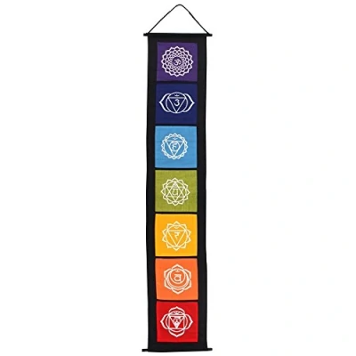 Image de Something Different Bannière avec symboles Chakra En tissu Multicolore, 29 x 0,2 154 cm