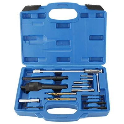 Image de FreeTec 16pcs Kit d&#039;outils de réparation filetage Bougies préchauffage M8 M10 Compatible avec Mercedes, CDI, pour Audi VW et Opel