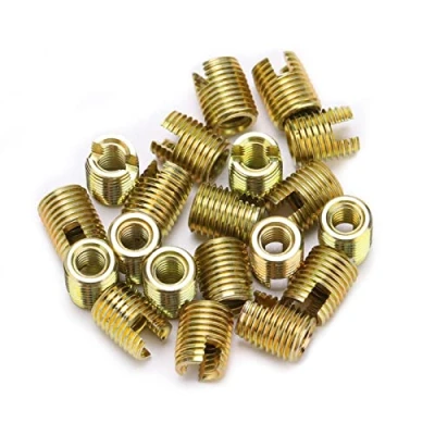 Image de 20 Pièces inserts filetés autotaraudeurs 302 Kit de réparation douille d&#039;insert filetage en acier au carbone (M3 * 0.5 extérieur M5 0.5)