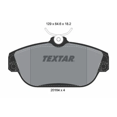 Image de TEXTAR 2016402 Jeu de plaquettes frein non préparé pour indicateur d&#039;usure VOLVO: 740 Break, 940 I Berline