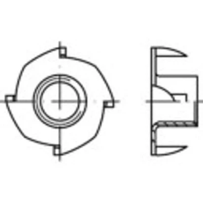 Image de Ecrous à insérer TOOLCRAFT Acier galvanisé M8 11mm Lot de 100 Ecrou hexagonal