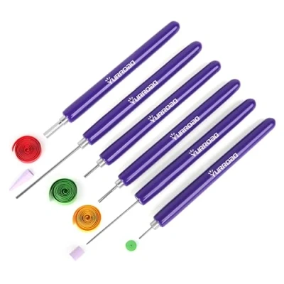 Image de YURROAD Kit d&#039;outils pour Fleurs en Papier Quilling Multifonctionnel avec 6 stylos à Fente créer des œuvres Bandes de