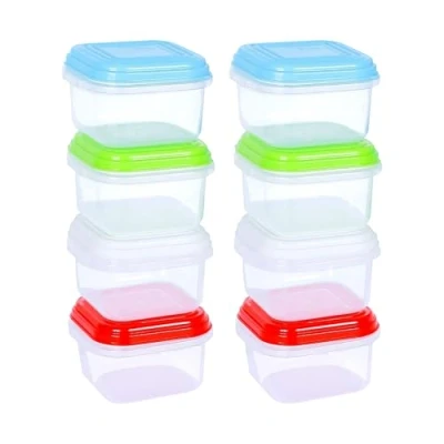 Image de ARSUK Pot Conservation Bébé, Petit Bébé en Plastique 120ml Petits Contenants Alimentaires Hermétiques avec Couvercles Sans BPA, Étanche et Micro ondables (Lot de 8)