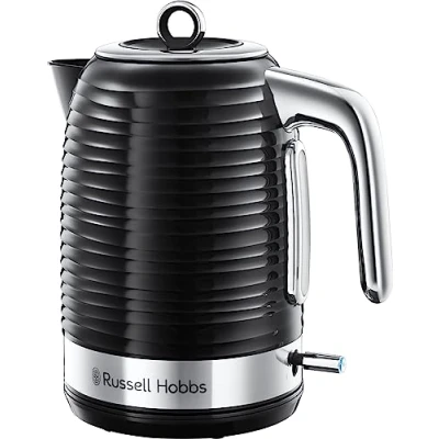 Image de Russell Hobbs Bouilloire électrique [Design &amp; Performance] Inspire Noir (1,7L, 2400W, ébullition rapide, économie d&#039;énergie, marques 1/2/3 tasses, filtre anticalcaire couvercle amovibles) 24361 70