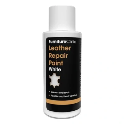 Image de Recoloration et Réparation du Cuir 2 en 1 d’Application Facile Teinture Blanche avec Enduit, Restauration Légère Rapide, Idéale sur Cuirs : Canapé, Meuble, Siège Auto, Chaussures, Sac à Main. 50 ml