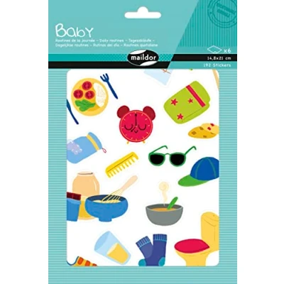 Image de Maildor AE229C GOMMETTES Baby 6 planches 14,8 x 21 cm À parti DE 2 ans ROUTINES LA JOURNÉE (192 stickers)