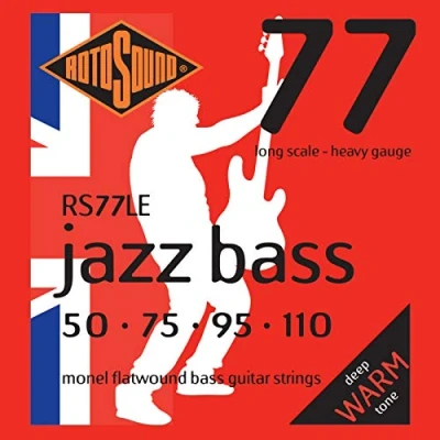 Image de Rotosound Jazz Bass Jeu de cordes pour basse Monel Filet plat Tirant heavy (50 75 95 110)