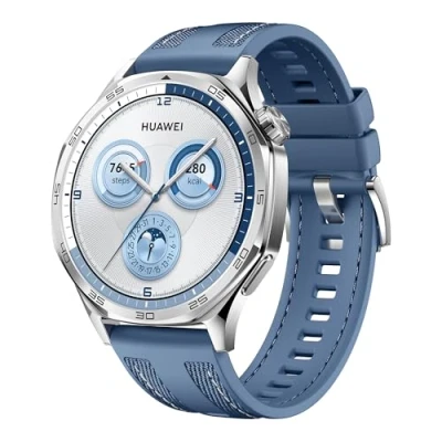 Image de HUAWEI Watch GT 5 46mm Montre Connectée, Design aux Lignes épurées, Nouvelle expérience de Course à Pieds et Cyclisme, Suivi la santé, Jusqu&#039;à 14 Jours d&#039;autonomie, iOS &amp; Android, Bleu