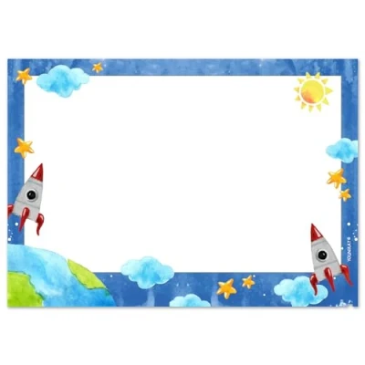Image de Sous main avec motif spatial au format A3 25 feuilles Blanc Bleu En papier Pour écrire et détacher petits grands garçons dv_926
