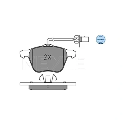 Image de MEYLE 025 232 6920/W Jeu de plaquettes frein ORIGINAL Quality Essieu avant contact signal d&#039;usure inclus avec tôle anti bruit