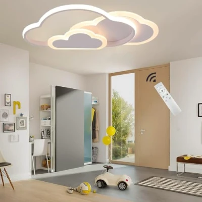 Image de GHiycotdl Plafonnier Led, 52Cm Nuage Luminaire Plafonnier,36W Avec Dimmable TéLéCommande 3000K 6000K Led Pour Chambre De Enfant, (52Cm)
