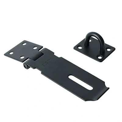 Image de SAYAYO Verrou de Porte Fermoir Moraillon Loquet avec Vis pour Porte, Meubles, Armoire, Tiroir, Placard et Jardin, Finition Noir Mat en Acier Inoxydable, EMS9B (Cadena non inclus)