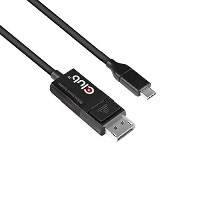 Image de Club 3D Câble Adaptateur USB Longueur : 1,8 m Type C vers Displayport 8K60Hz HDR Noir Référence CAC 1557