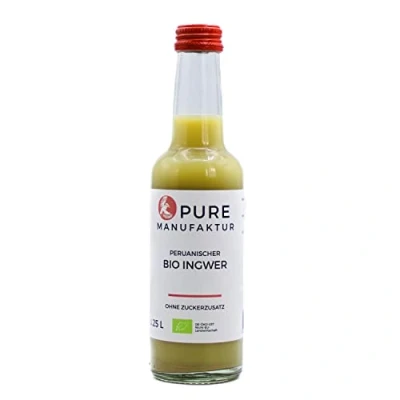 Image de Pure Ginger Gingembre péruvien bio de qualité supérieure sans sucre ni additifs artificiels 100 % (DE ÖKO 005), 250 ml