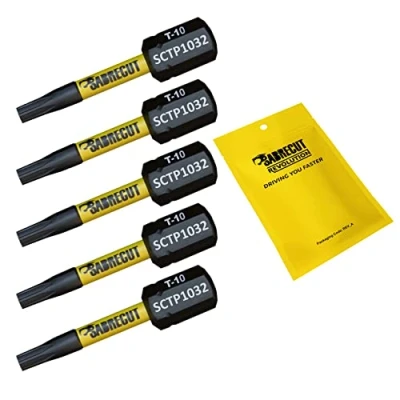 Image de 5 x SabreCut SCTP1032_5 32 mm T10 TX10 Torx Inviolable Sécurité Tournevis à Impact Magnétique Embouts de Heavy Duty Compatible avec Dewalt Milwaukee Bosch Makita et plus