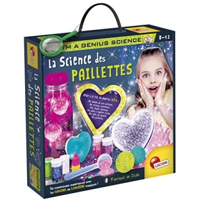 Image de Liscianigiochi I&#039;m a Genius Le Laboratoire des Paillettes La Science Glitters Jeu Educatif Scientifique Expériences avec Grains de Lumière Magiques Pour Enfants à Partir 8 ans