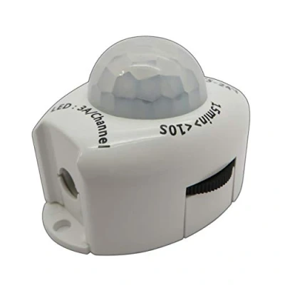 Image de PB Versand® Détecteur de mouvement infrarouge LED 12 V CC Capteur PIR pour bande / ampoule 4 A (avec fiche creuse)