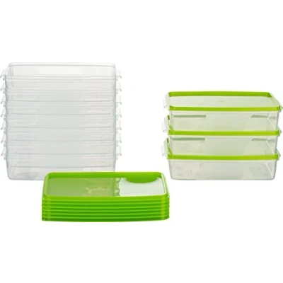 Image de MiraHome boîte fraîcheur récipient congélation 1l rectangulaire Plat Lot DE 10 Vert