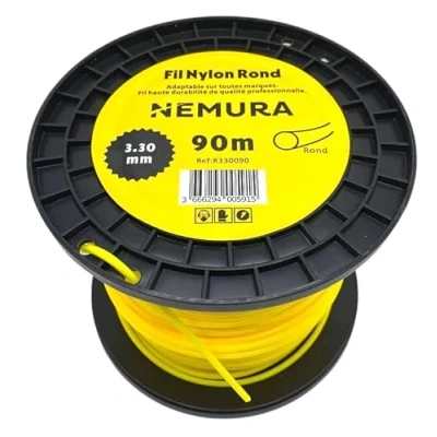 Image de Nemura Fil Débroussailleuse Rond Ø: 3,30mm, L: 90m Compatible avec d&#039;autres marques Haute durabilité Qualité professionnelle Marque Française