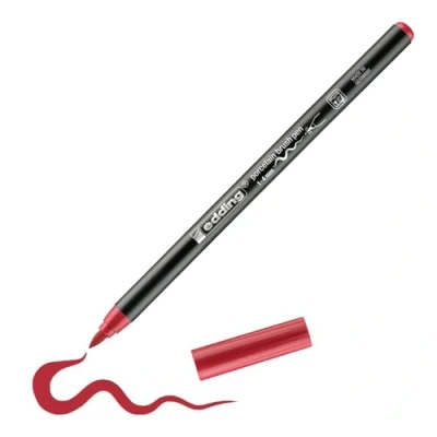 Image de edding 4200 Feutre pointe pinceau pour porcelaine carmin 1 stylo 4 mm peindre et décorer la céramique, va au lave vaisselle, encre opaque, séchage rapide