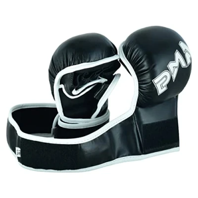 Image de pour Enfants MMA Elite Sécurité Grappling 7oz Entraînement Gants Neuf (Noir/Blanc) Noir